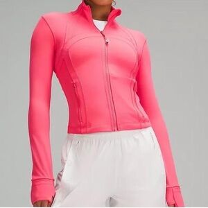 Lululemon pink define jacket and shorts set